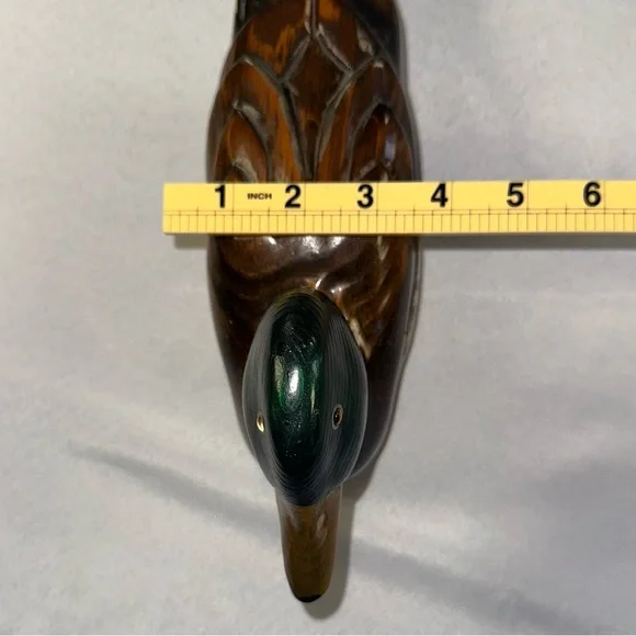 Mallard Duck Solid Wood Signed by Creator Leo Kappy Vintage Beautiful Decoy - Picture 10 of 10